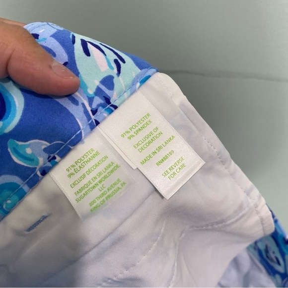 Lilly Pulitzer Cameron Pant Saltwater Blue Suns Out Funs Out 4‎ UPF 50+ Luxletic - Picture 5 of 5